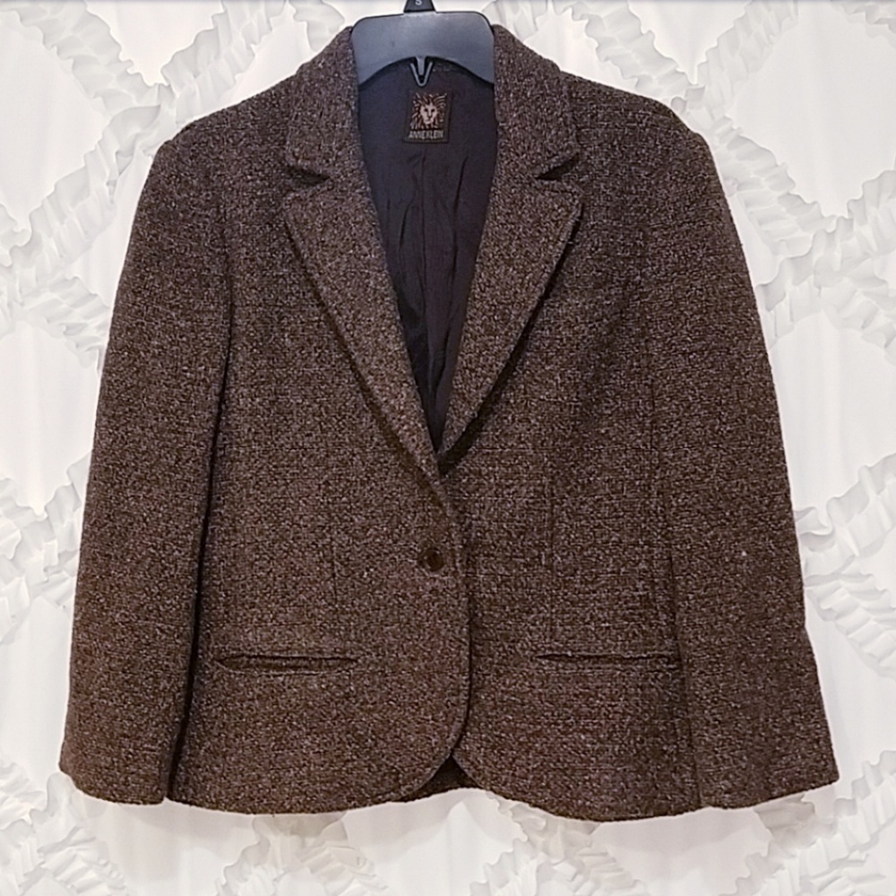 Vintage Anne Klein Brown Tweed Blazer